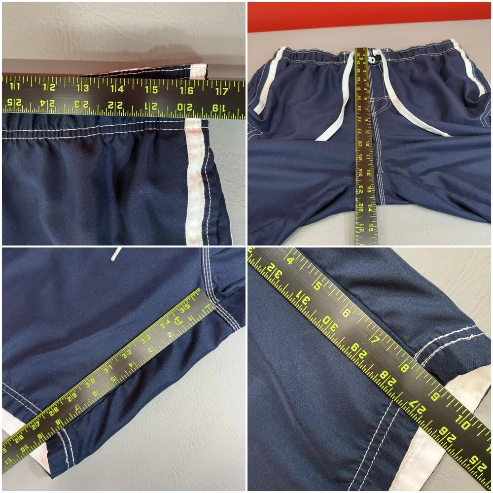 OP Ocean Pacific Board Shorts Mens Large 36/38 Navy Blue Cargo Swim Trunks Lined